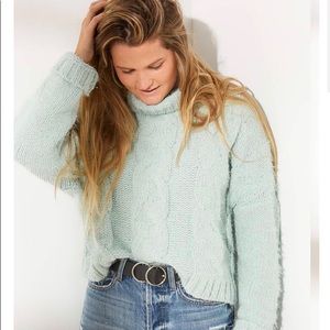 Baby Blue Cable Knit Sweater